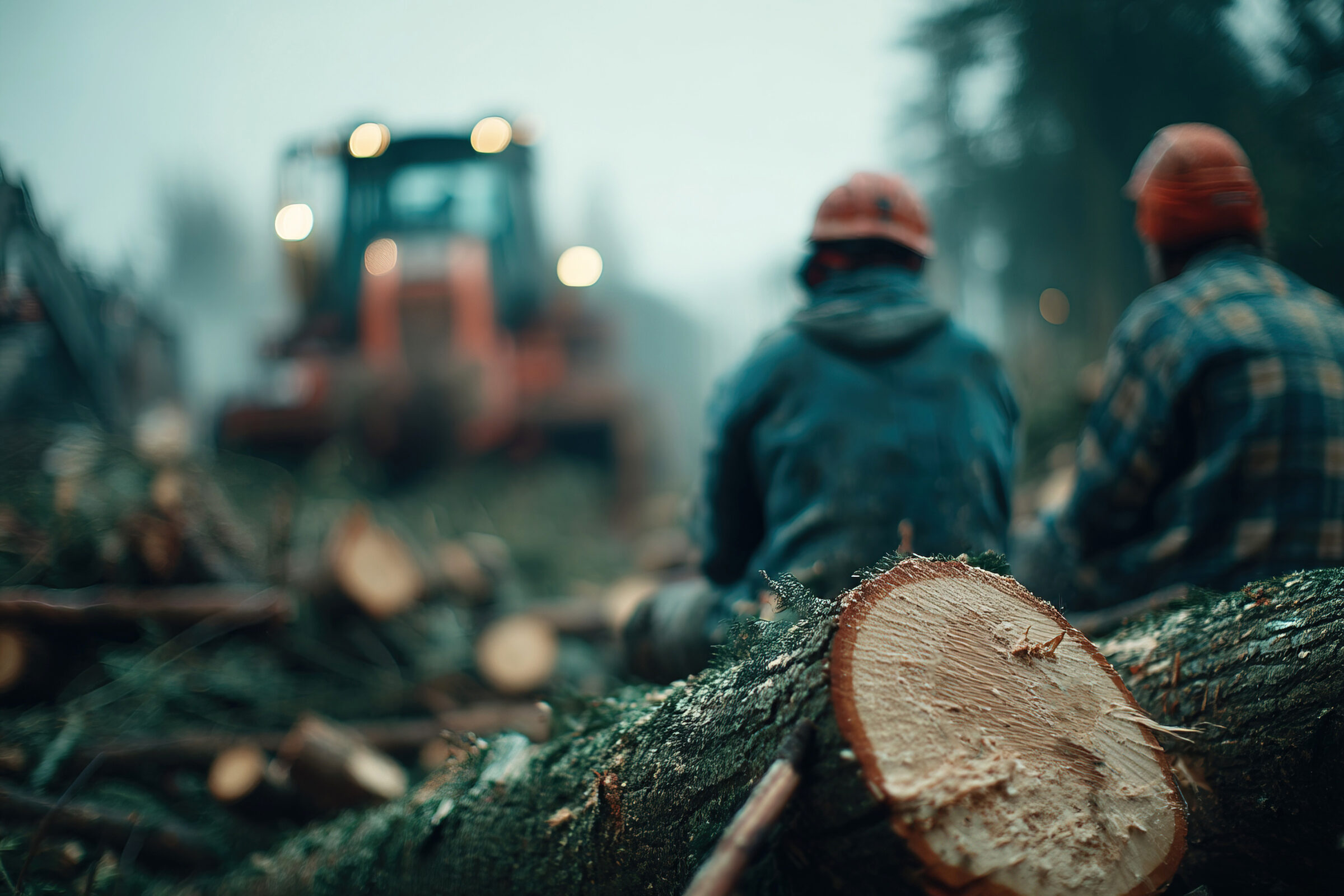 A logging crew in the field